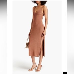 Ba&sh Gold Midi Dress, Size 1 ——- never worn, tags and original bag